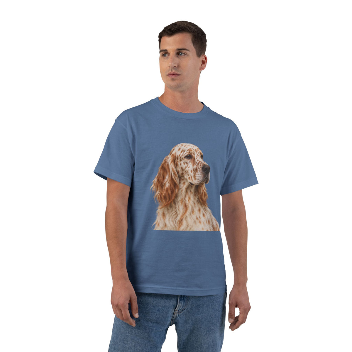 English Setter Head Men's Short-Sleeve Crewneck Tee