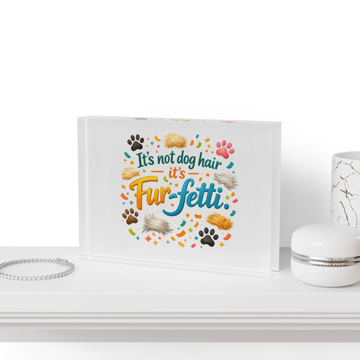Fur-Fetti Dog Acrylic Photo Block