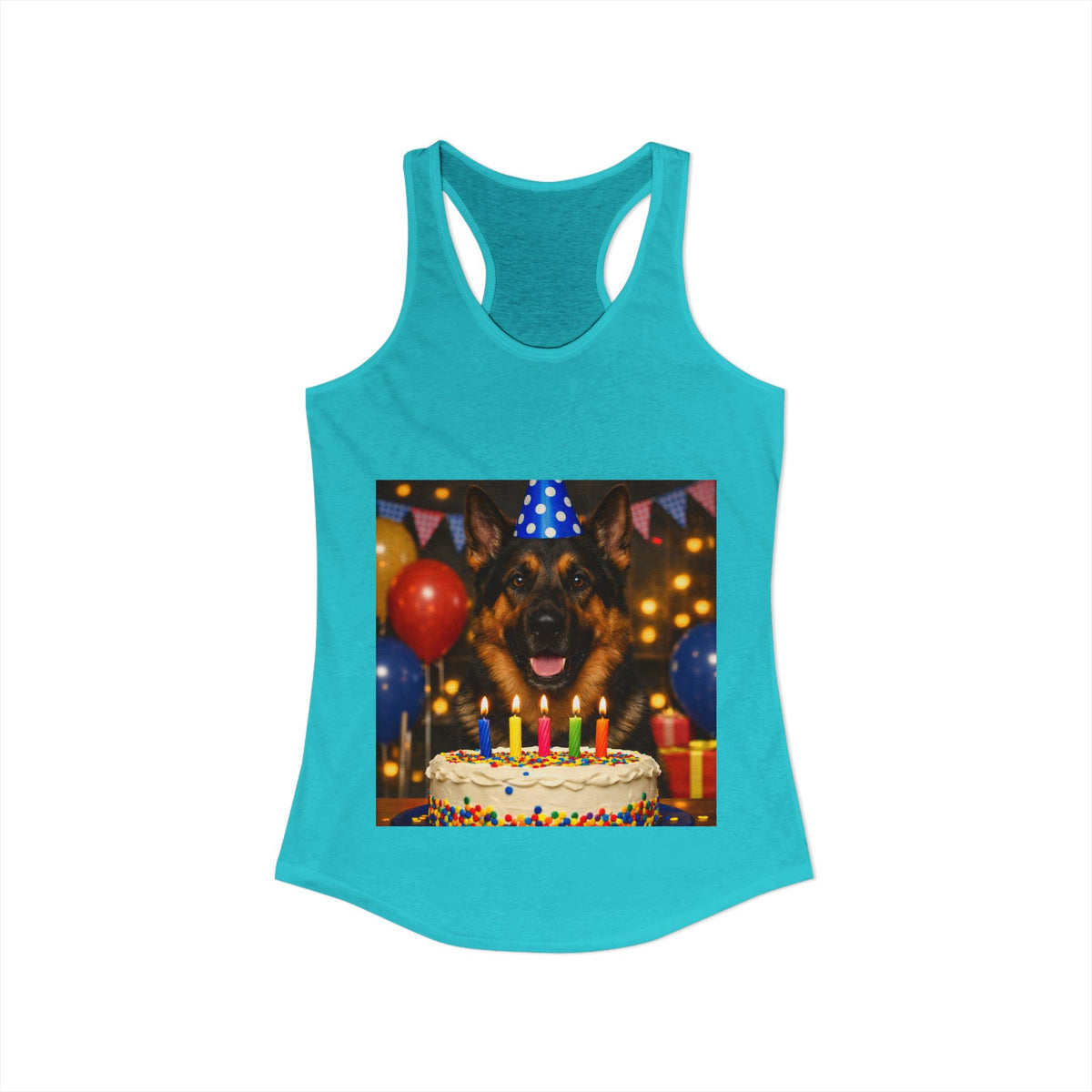 Birthday Buddy German Shepherd Women's Racerback Tank