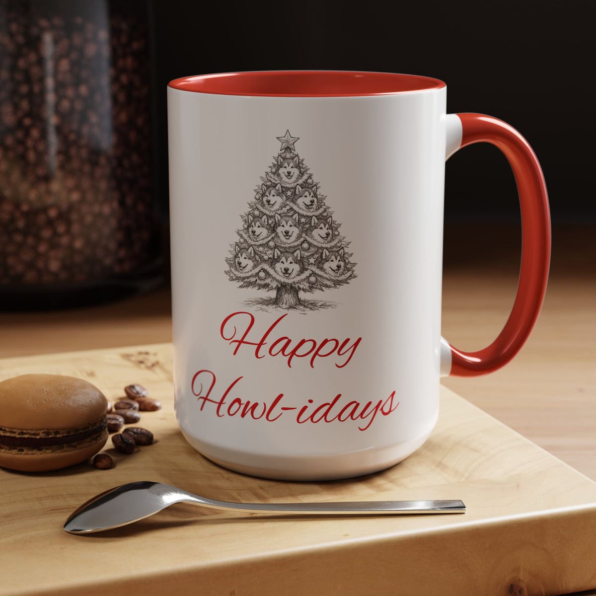 Happy Howl-idays 2-Tone Coffee Mug