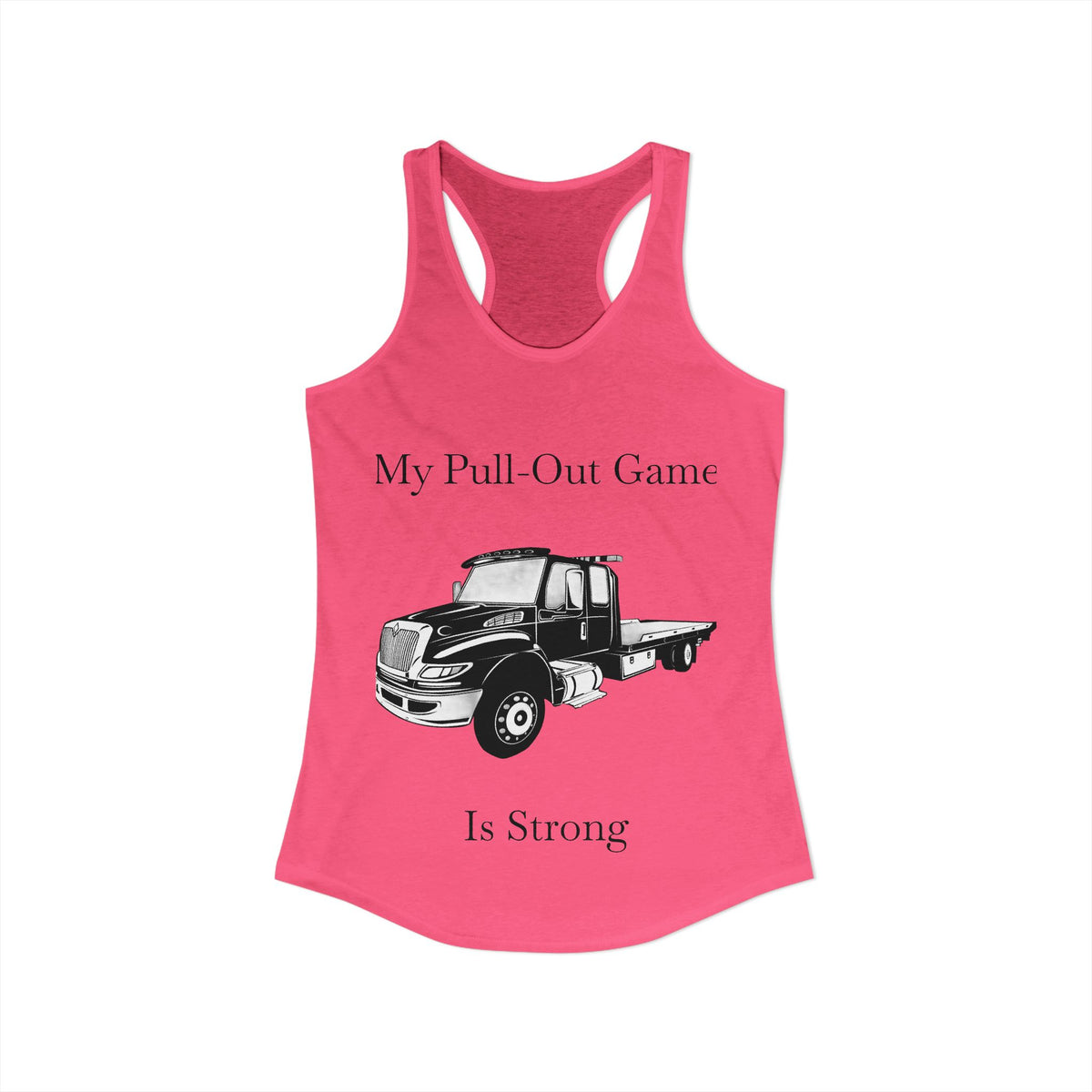 Pull Out Flatbed Tow Truck Women's Racerback Tank
