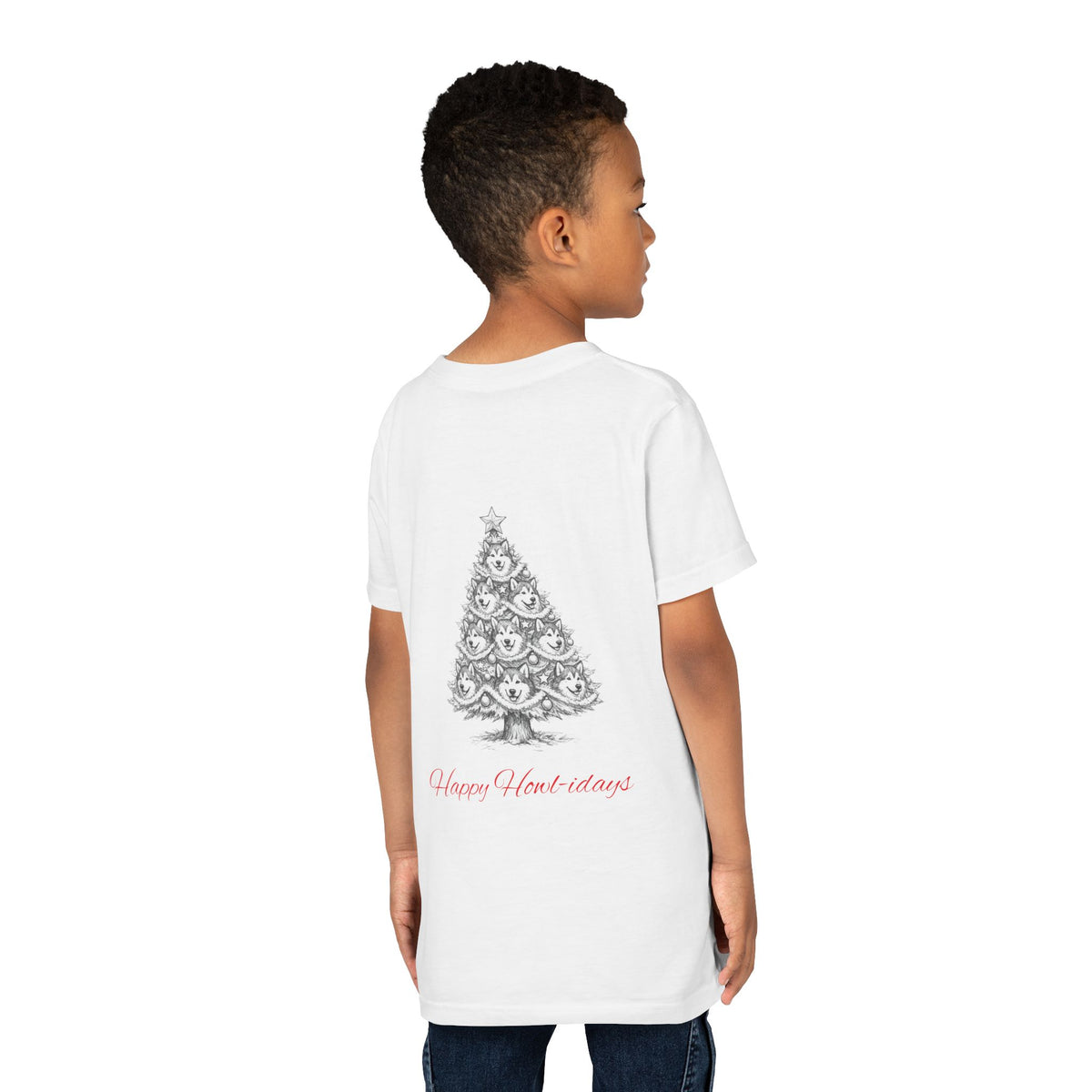 Happy Howl-idays Youth Unisex Short Sleeve Crewneck Tee