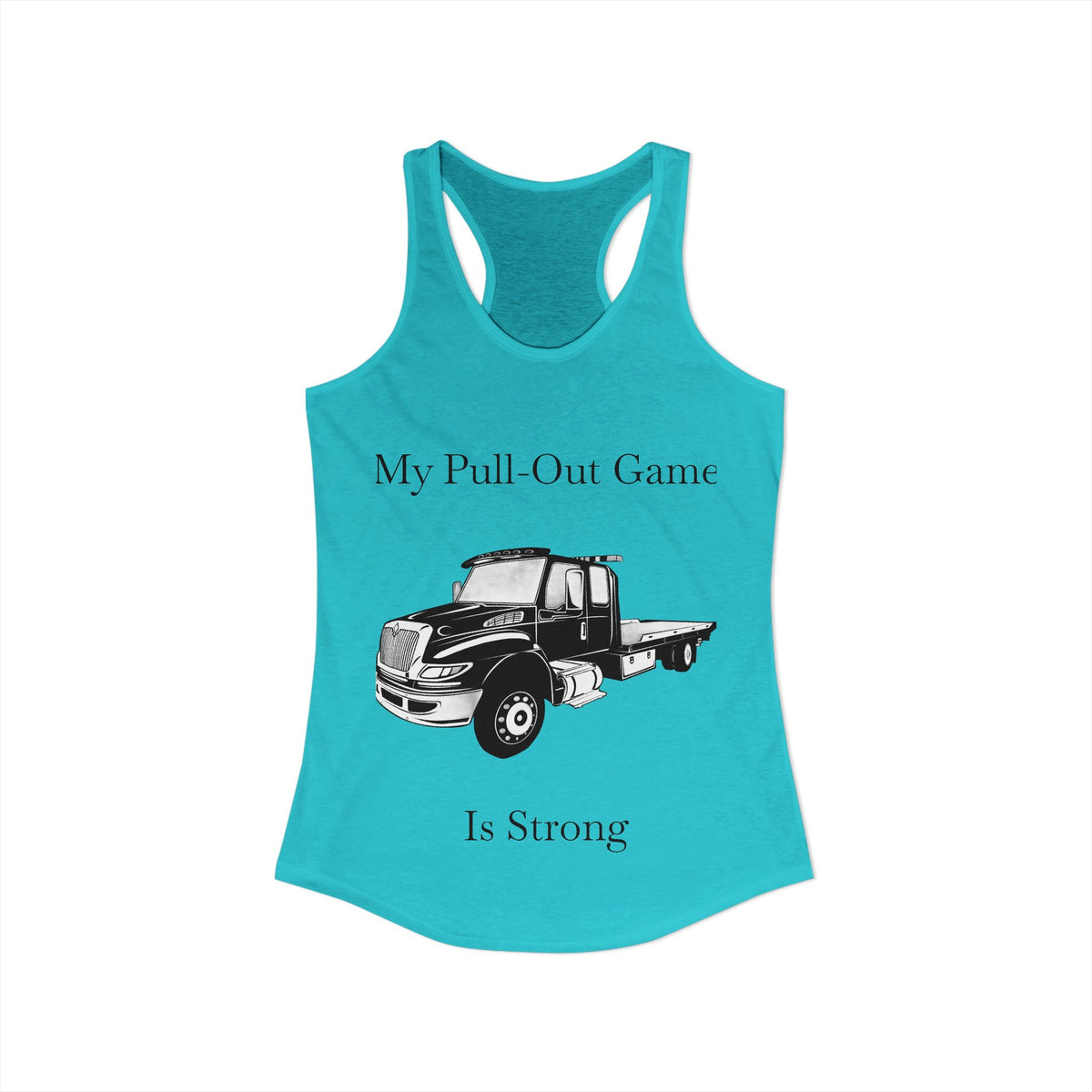 Pull Out Flatbed Tow Truck Women's Racerback Tank