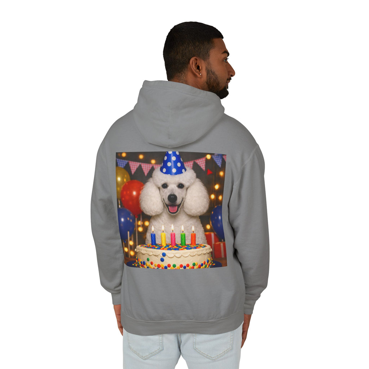 Birthday Buddy Poodle Unisex Lightweight Hoodie