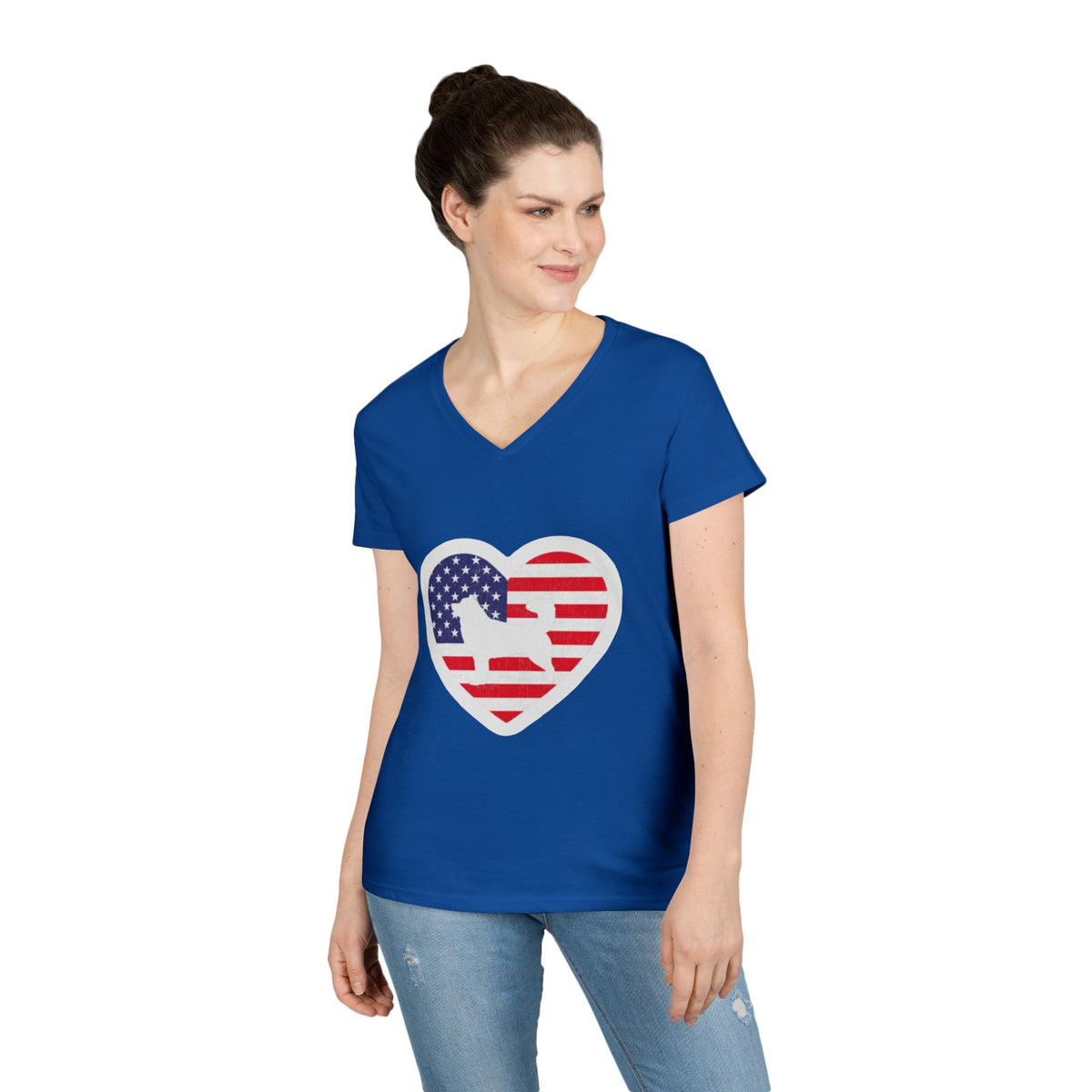 Malamute Flag Women's V-Neck Tee