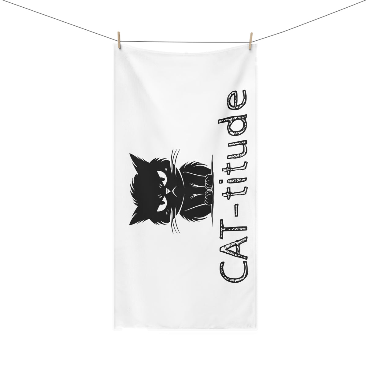 CAT-titude Mink-Cotton Beach Towel