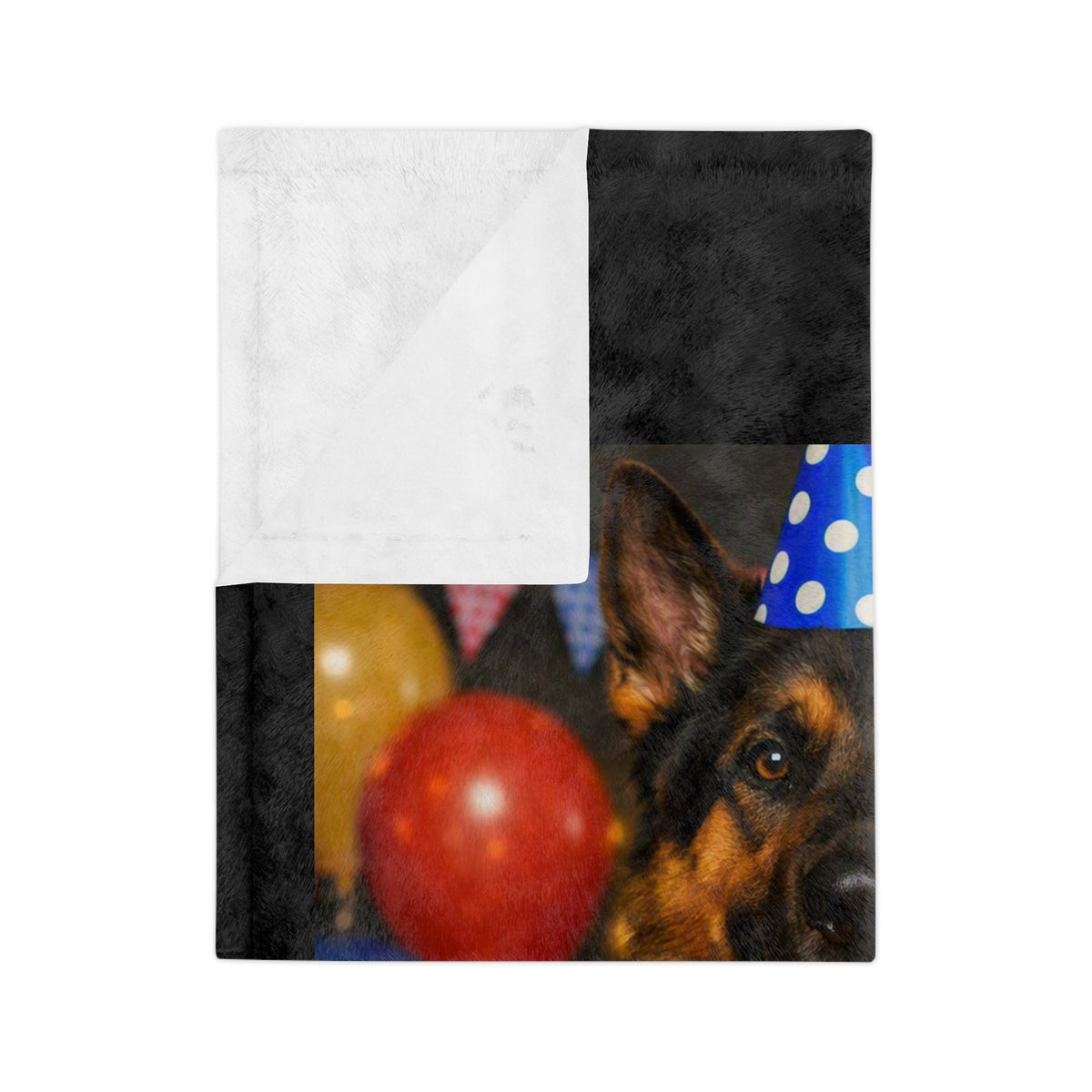 Birthday Buddy German Shepherd Velveteen Microfiber Blanket
