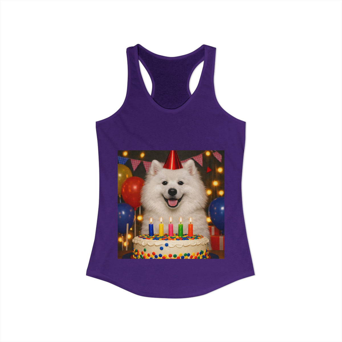 Birthday Buddy Samoyed Women's Racerback Tank