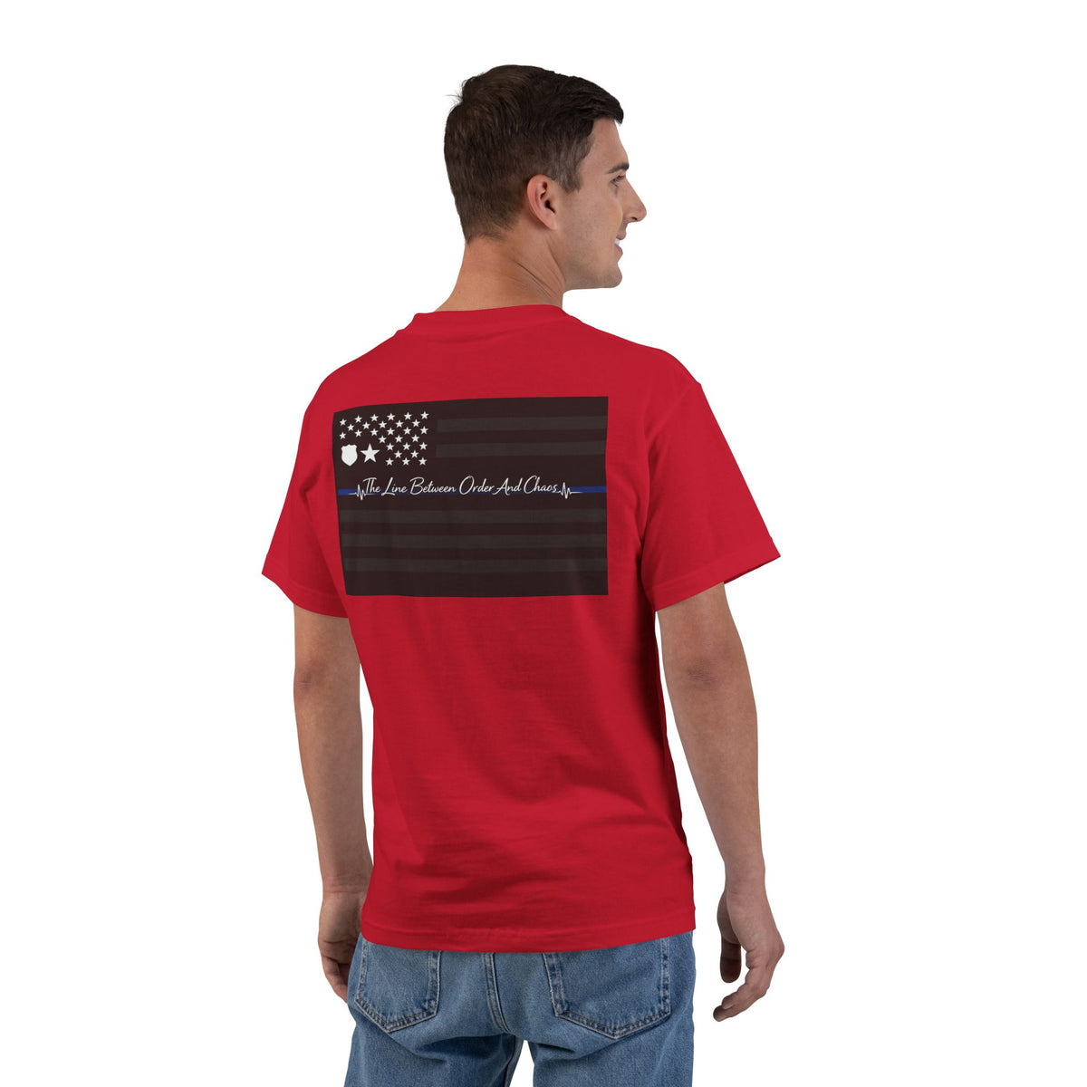 Thin Blue Line Men's Short-Sleeve Crewneck Tee