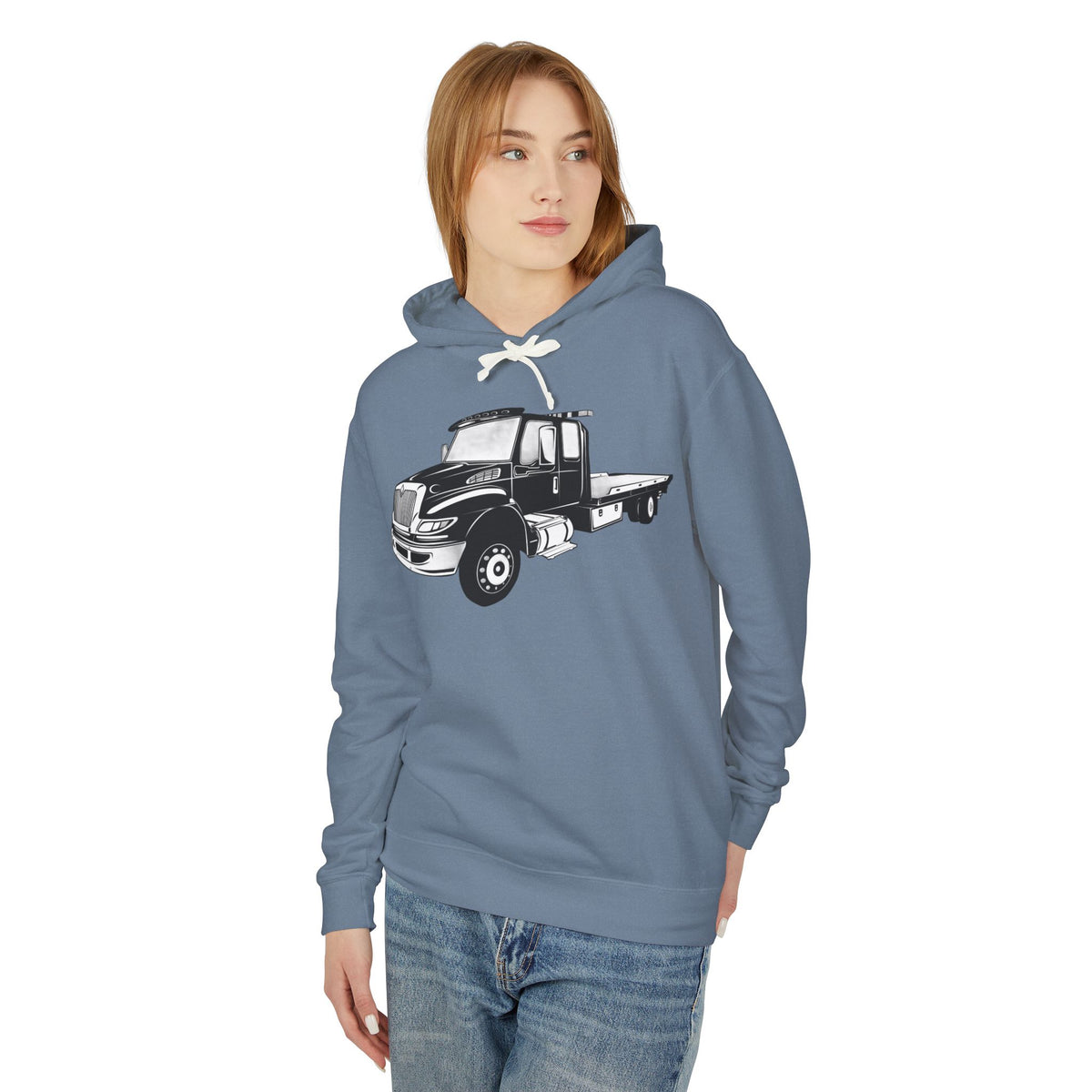 Flatbed Tow Truck Unisex Lightweight Hoodie