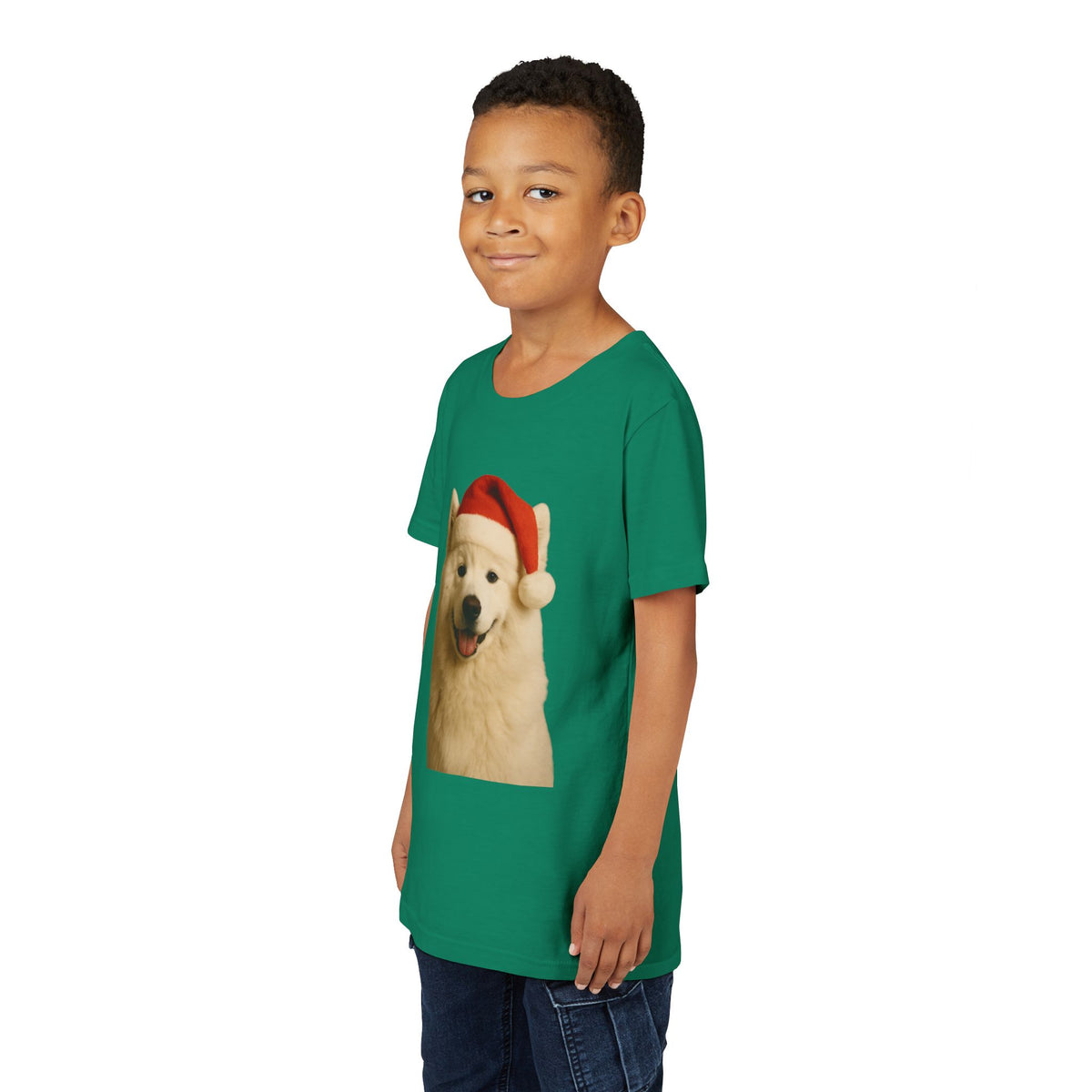 Santa Paws Samoyed Youth Unisex Short Sleeve Crewneck Tee
