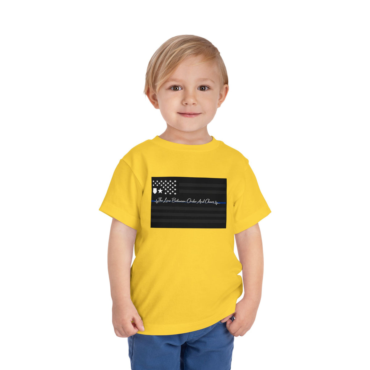 Thin Blue Line Toddler Unisex Short Sleeve Crewneck Tee