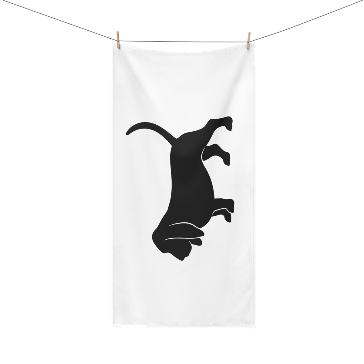Basset Silhouette Mink-Cotton Beach Towel