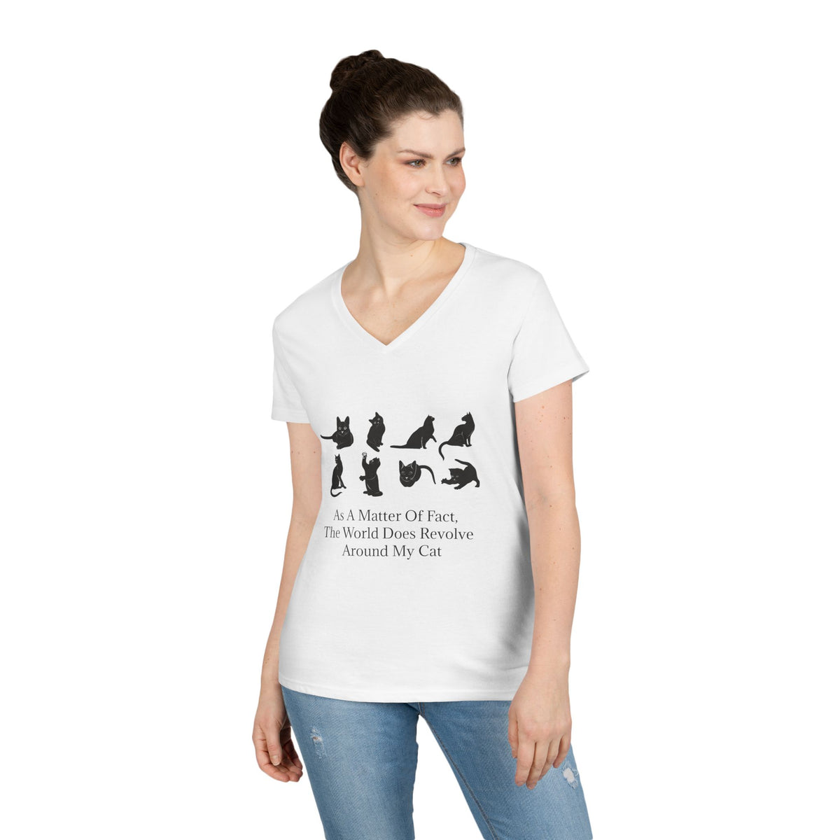 Matter Of Fact Cat Women's V-Neck Tee