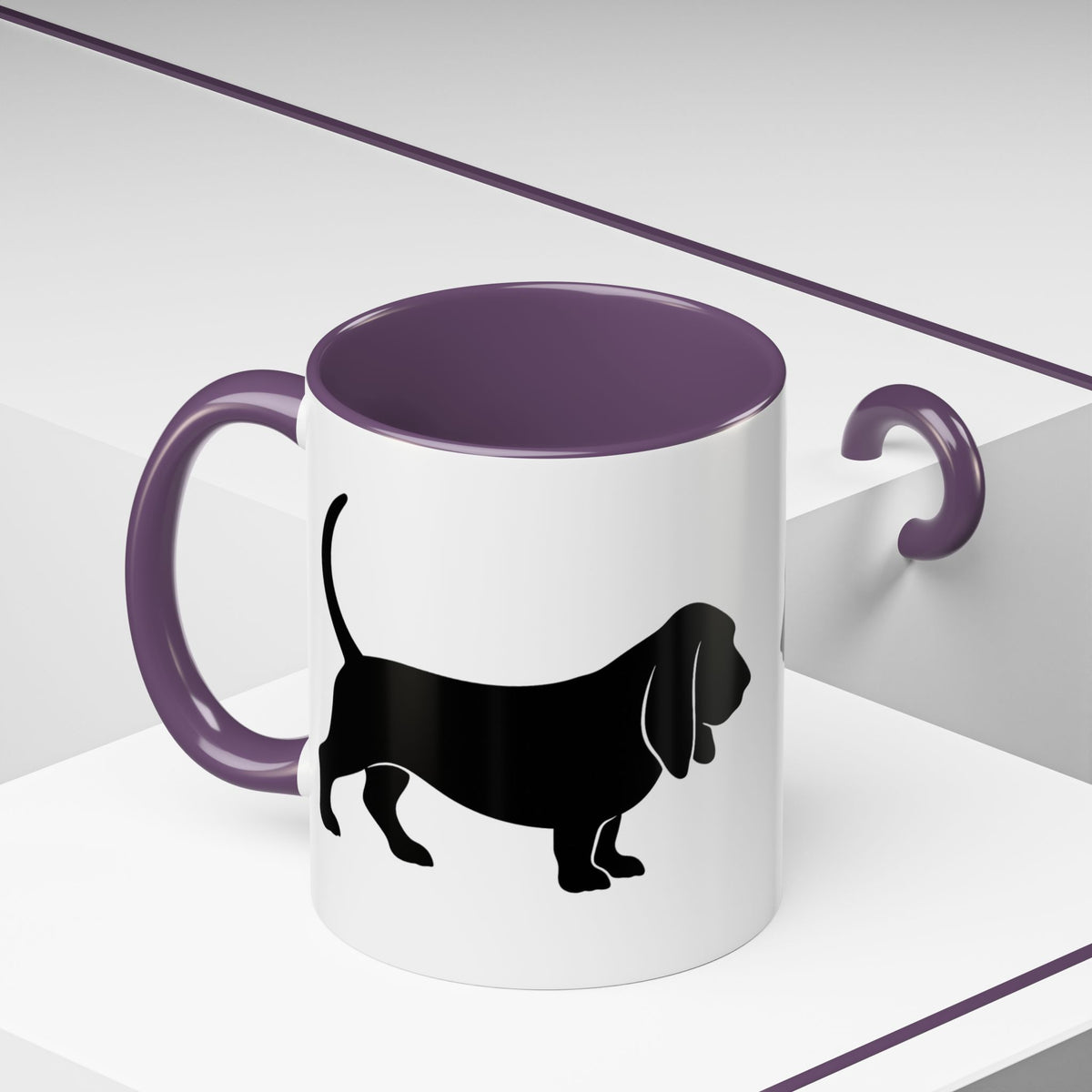 Basset Silhouette 2-Tone Coffee Mug