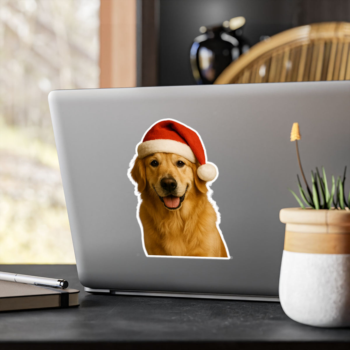 Santa Paws Golden Vinyl Decal