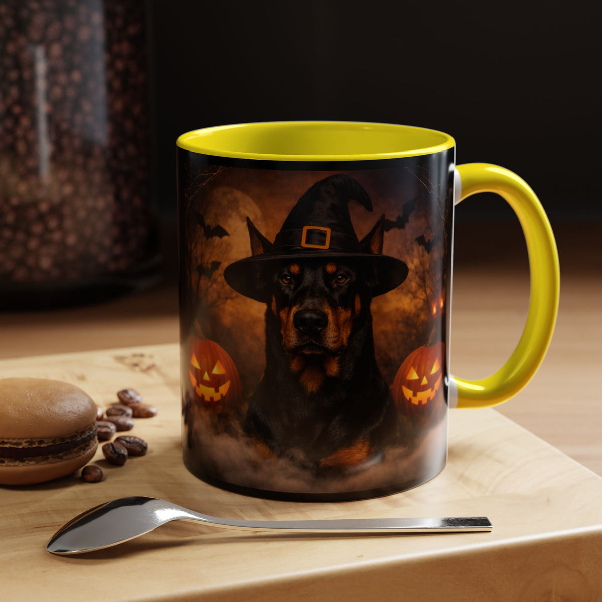 Witch Hat Pack Doberman 2-Tone Coffee Mug
