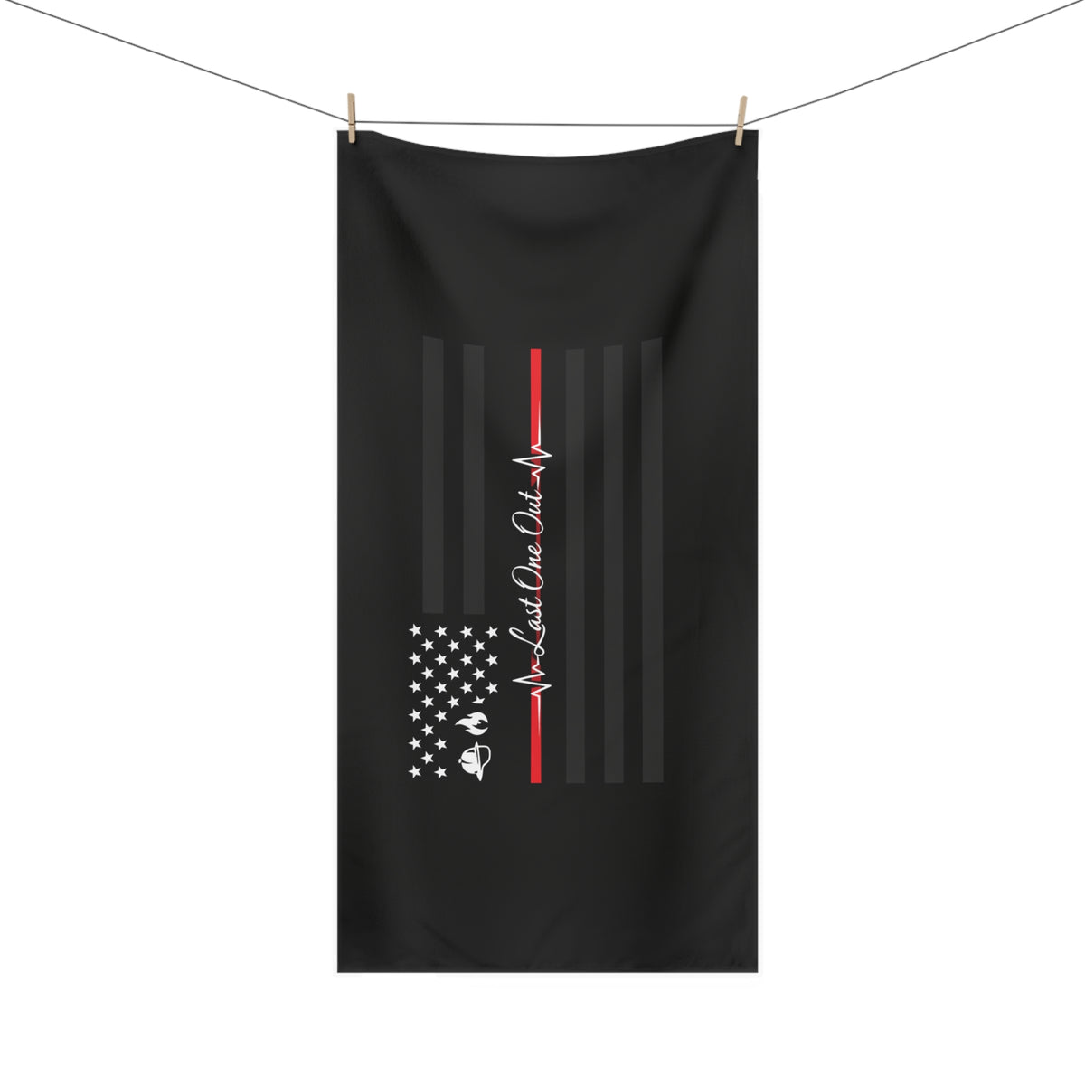 Thin Red Line Mink-Cotton Beach Towel