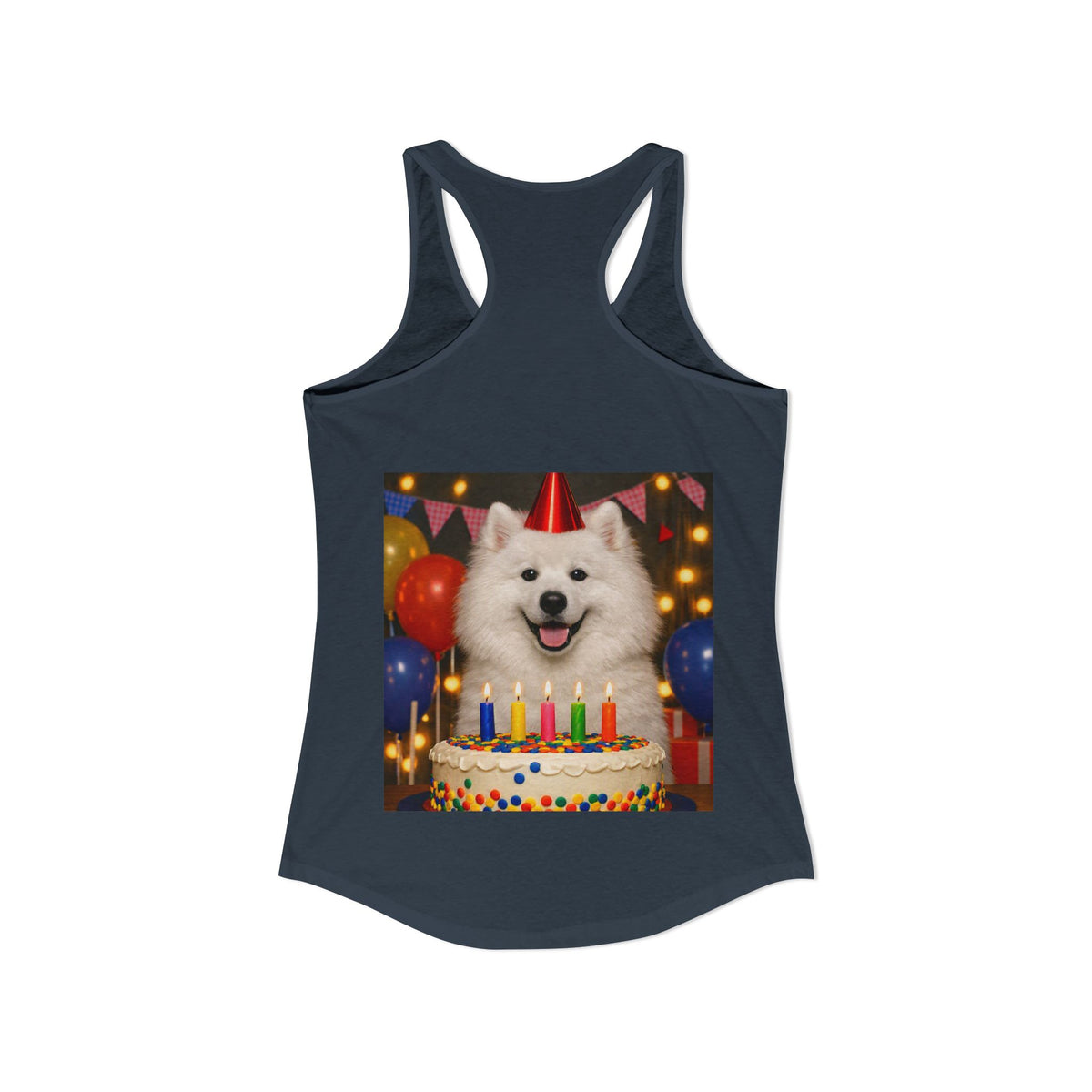 Birthday Buddy Samoyed Women's Racerback Tank
