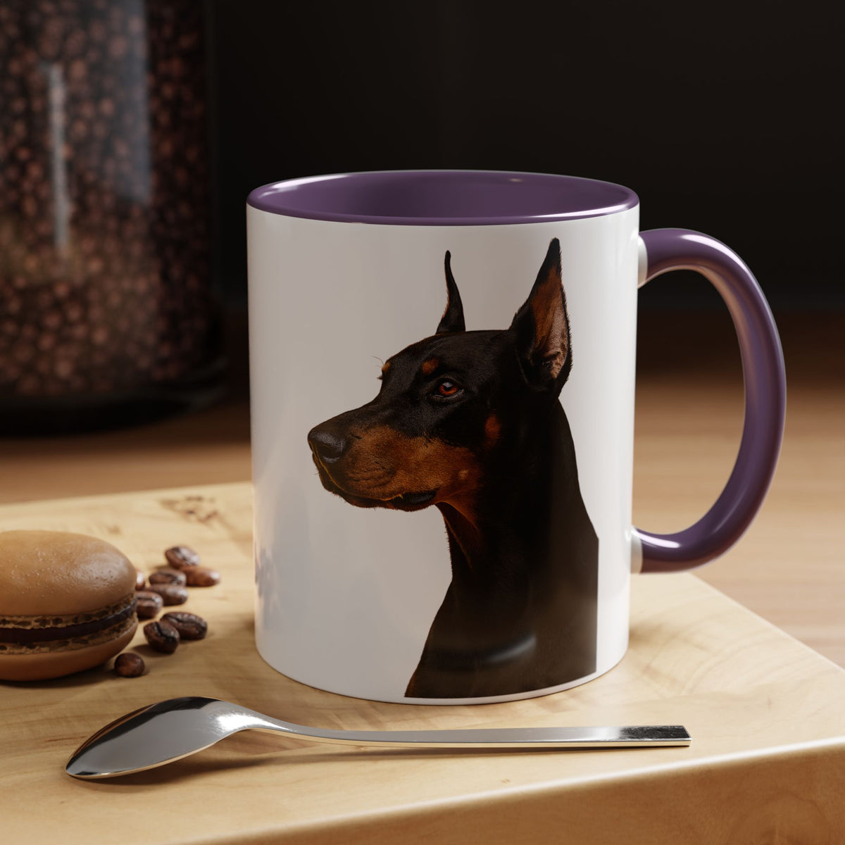 Doberman Head 2-Tone Coffee Mug