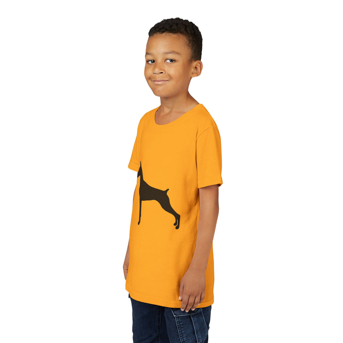 Doberman Silhouette Youth Unisex Short Sleeve Crewneck Tee