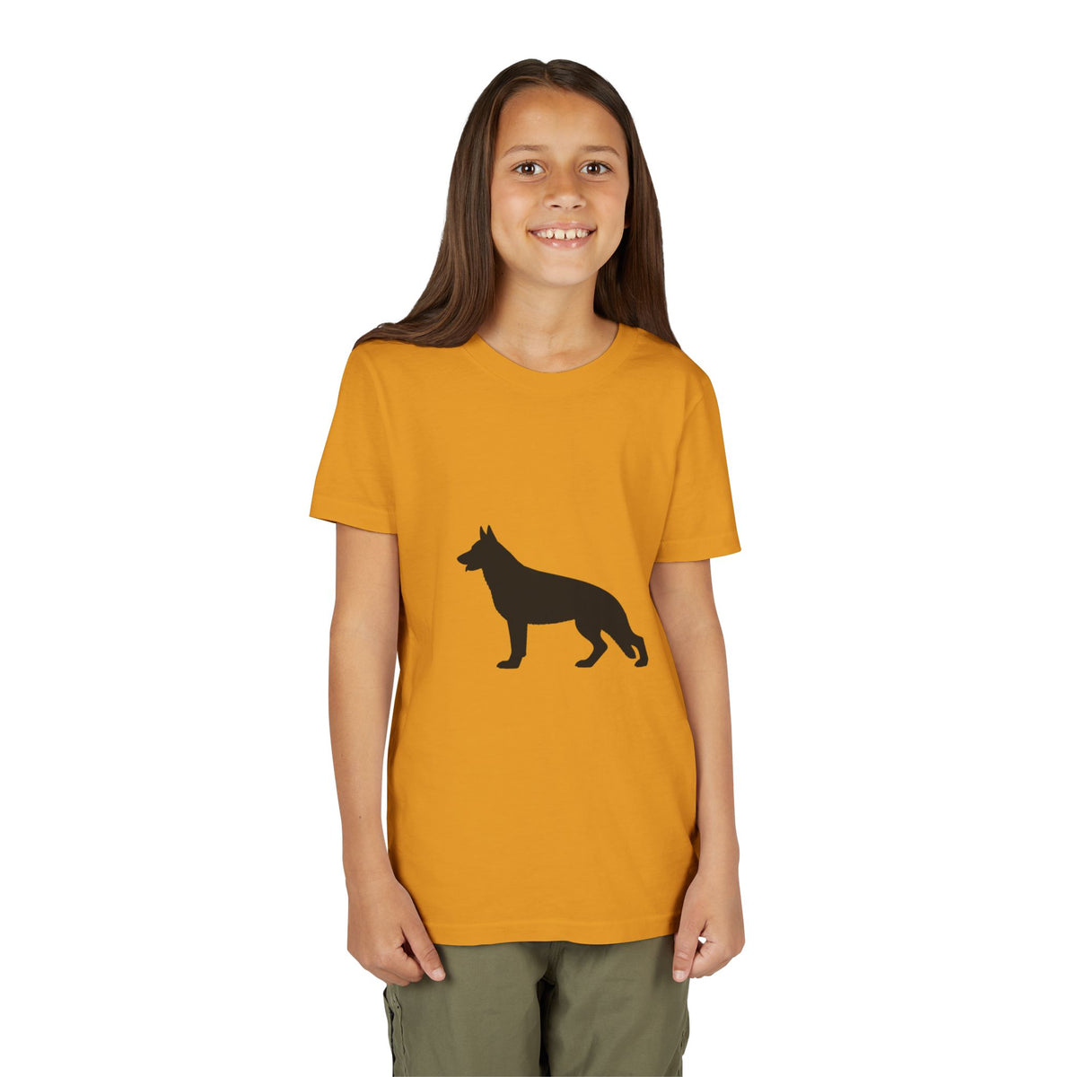 German Shepherd Silhouette Youth Unisex Short Sleeve Crewneck Tee