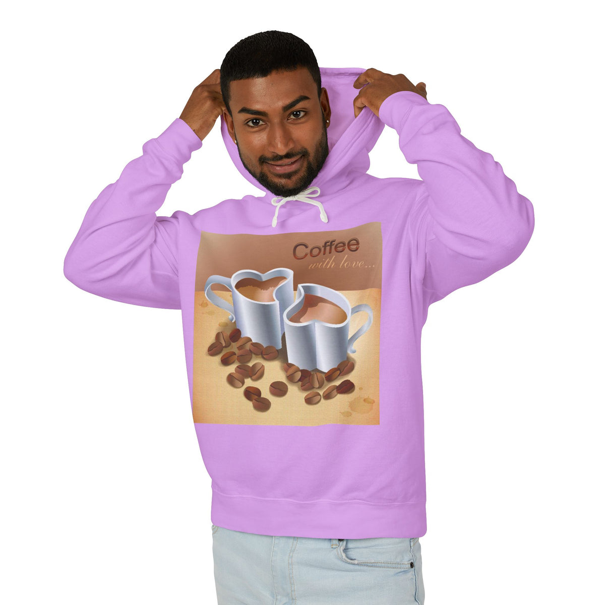 Coffee With Love Unisex Lightweight Hoodie