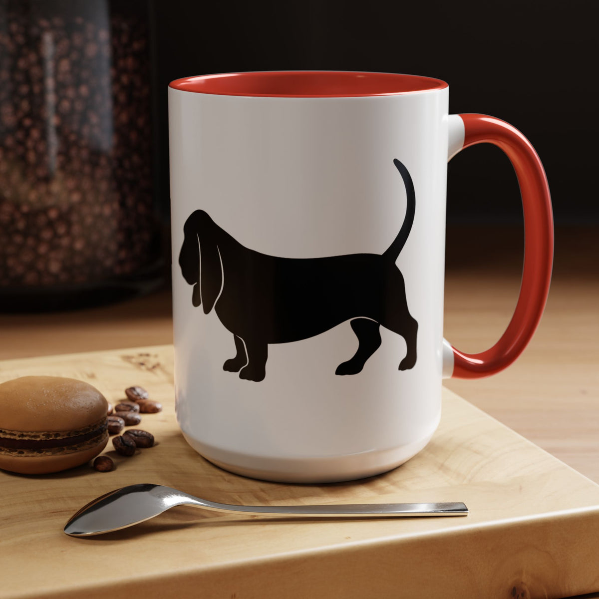 Basset Silhouette 2-Tone Coffee Mug