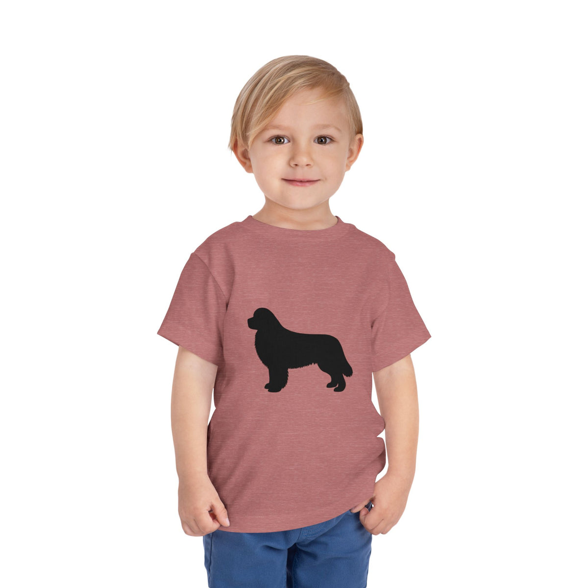 Newfie Silhouette Toddler Unisex Short Sleeve Crewneck Tee