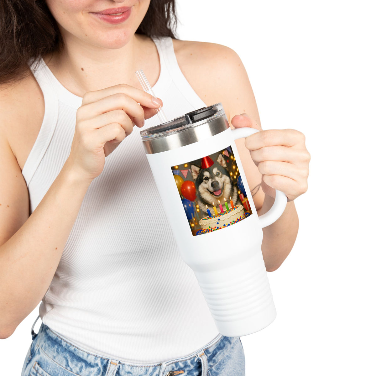 Birthday Buddy Malamute Insulated Travel Mug