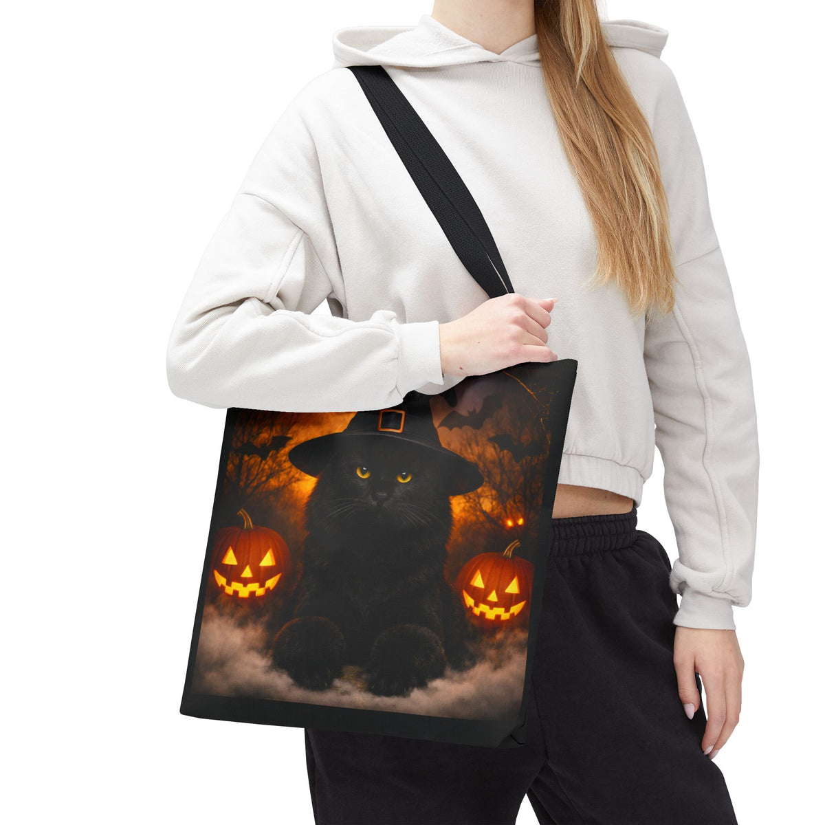 Witch Hat Pack Cat Tote Bag