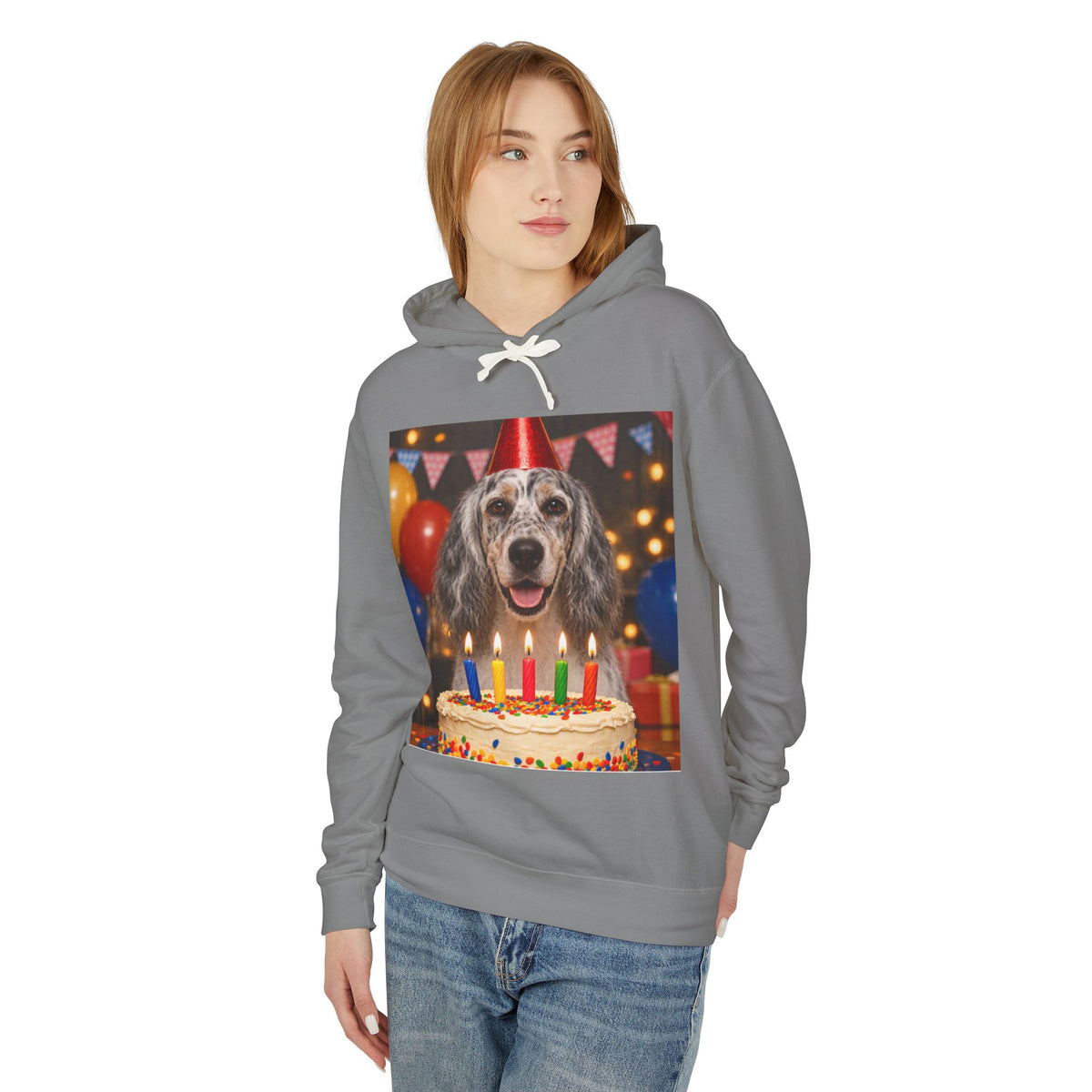 Birthday Buddy English Setter Unisex Lightweight Hoodie