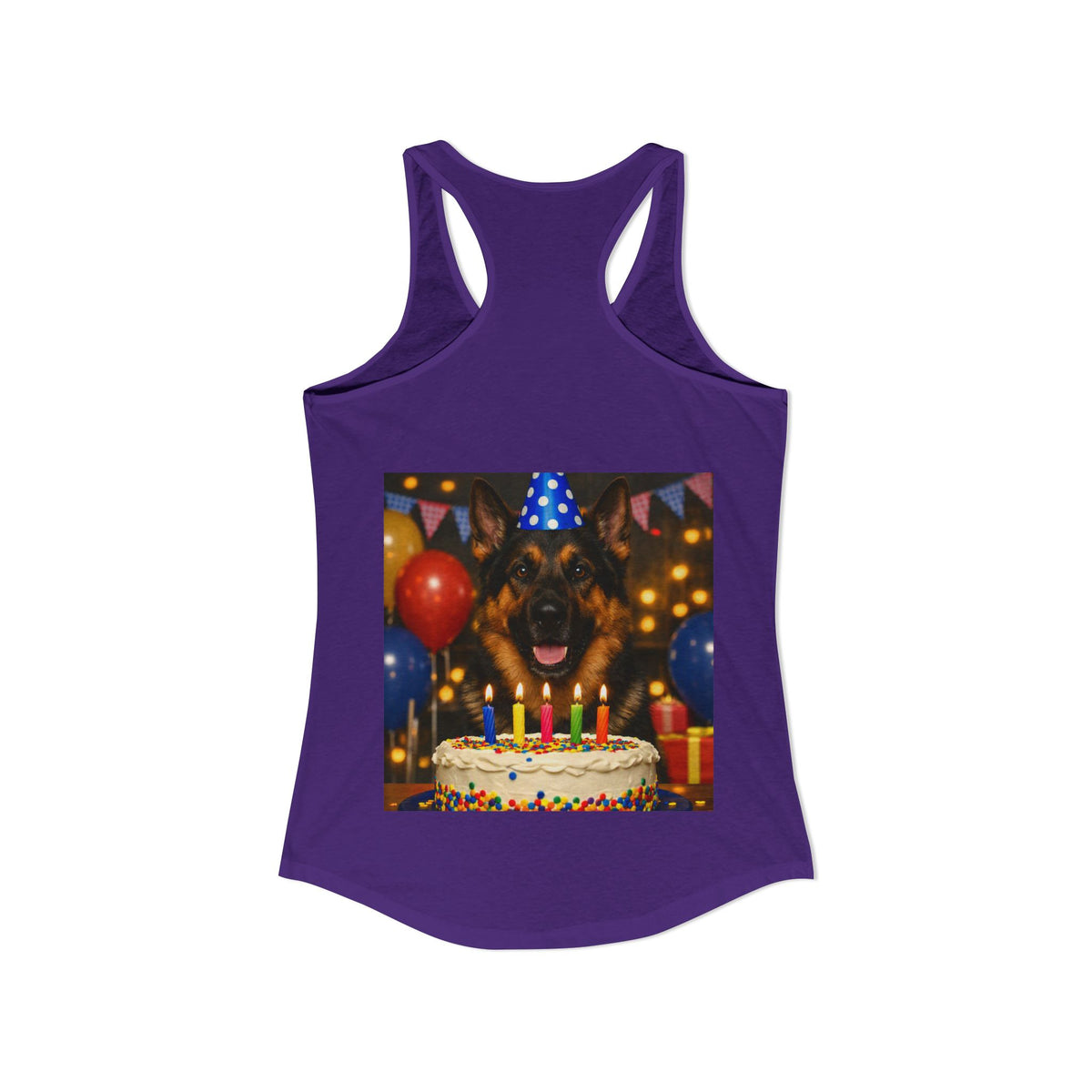Birthday Buddy German Shepherd Women's Racerback Tank