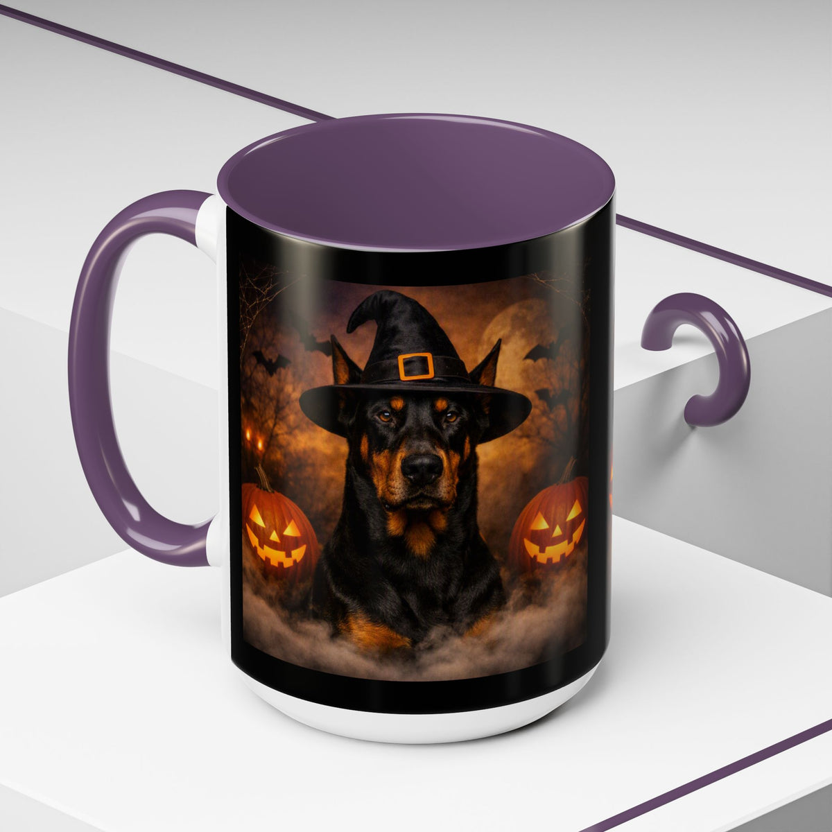 Witch Hat Pack Doberman 2-Tone Coffee Mug