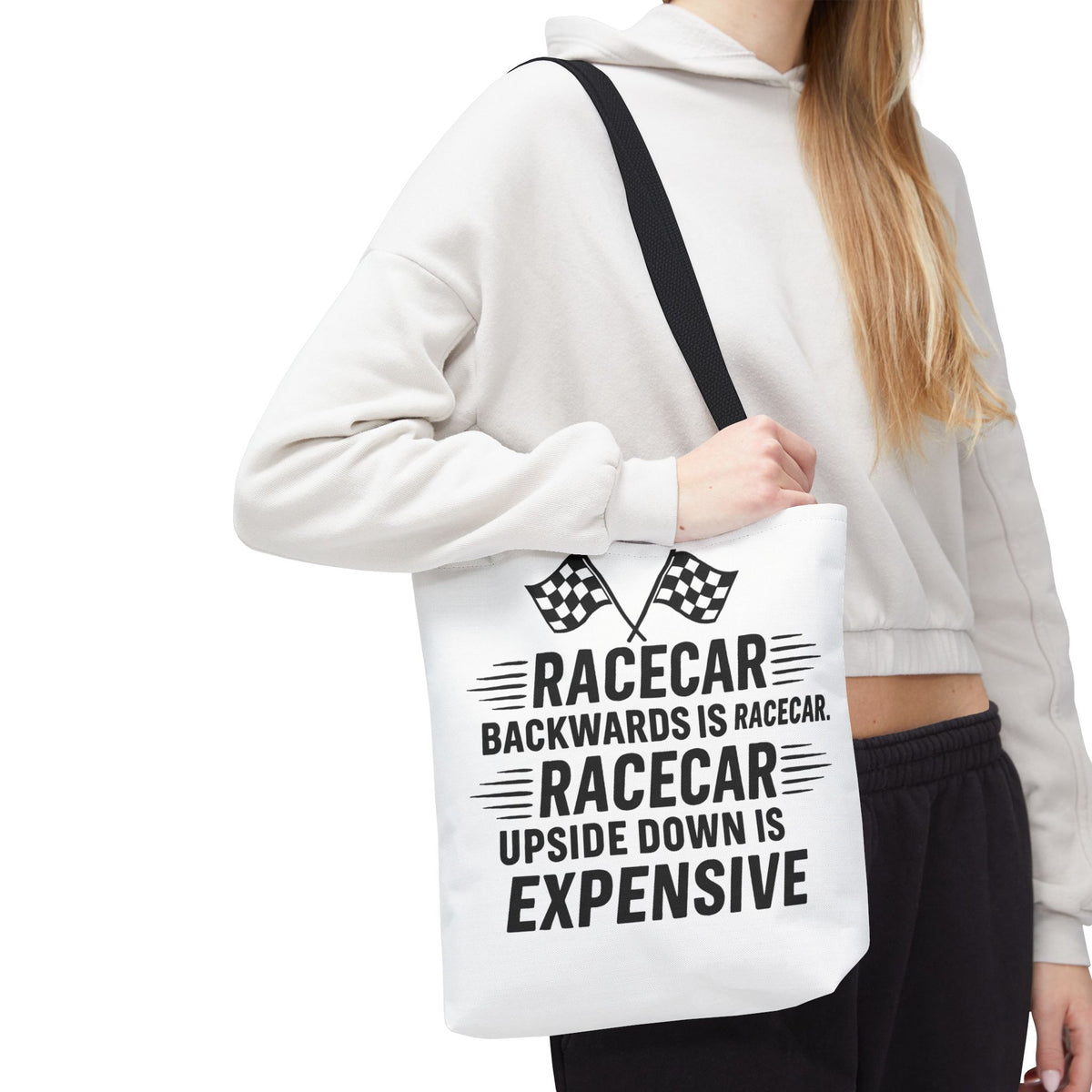 Racecar Backwards Tote Bag