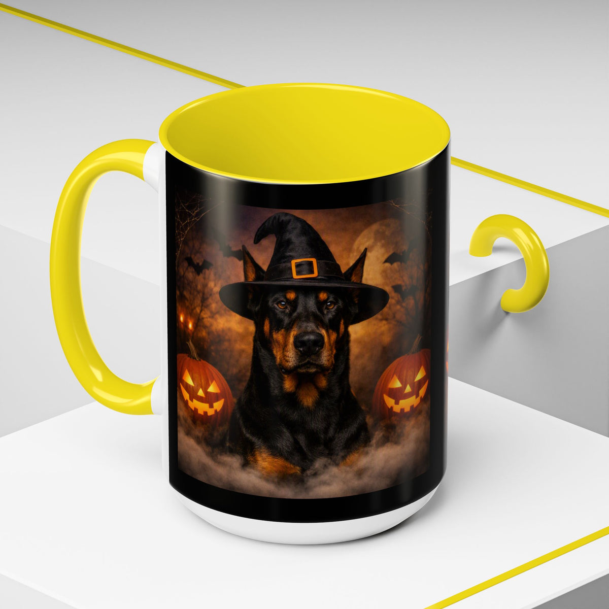 Witch Hat Pack Doberman 2-Tone Coffee Mug