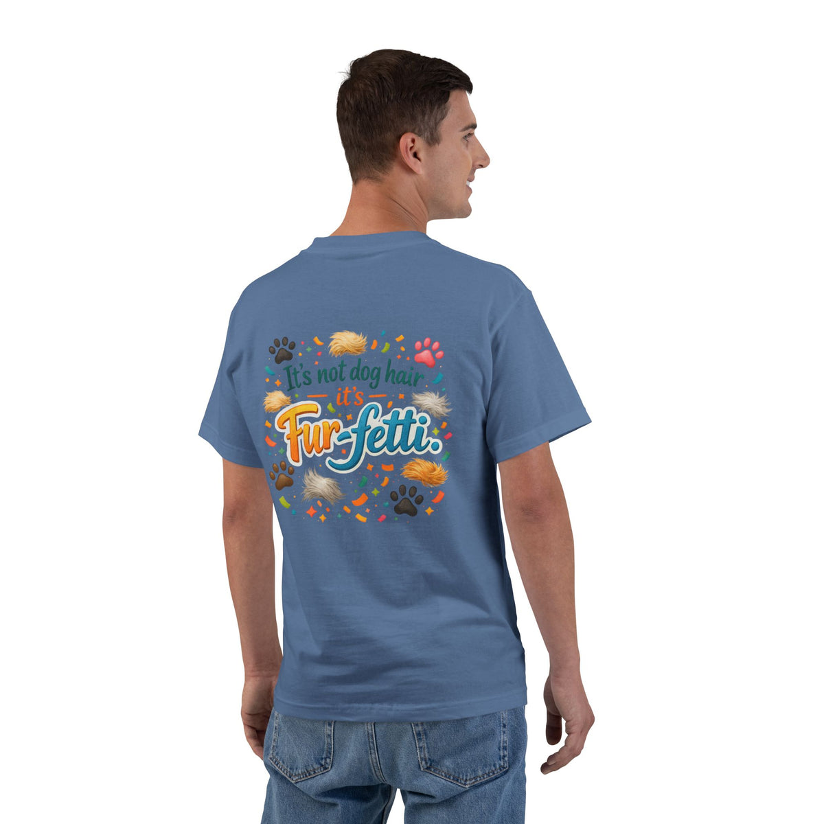 Fur-Fetti Dog Men's Short-Sleeve Crewneck Tee