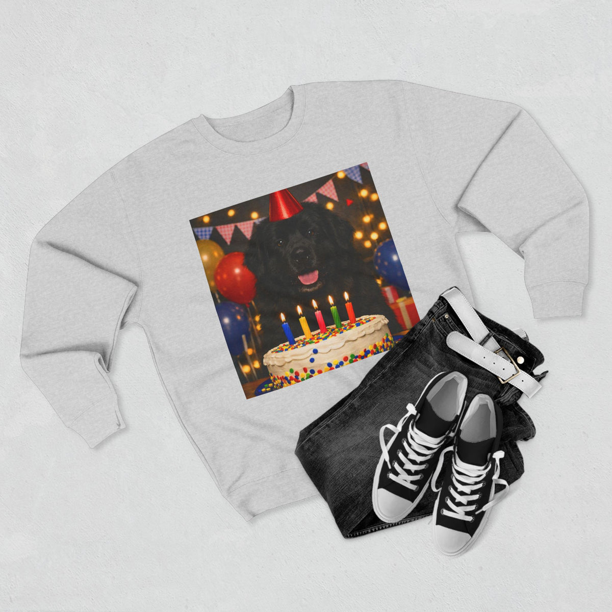 Birthday Buddy Newfie Unisex Crewneck Sweatshirt