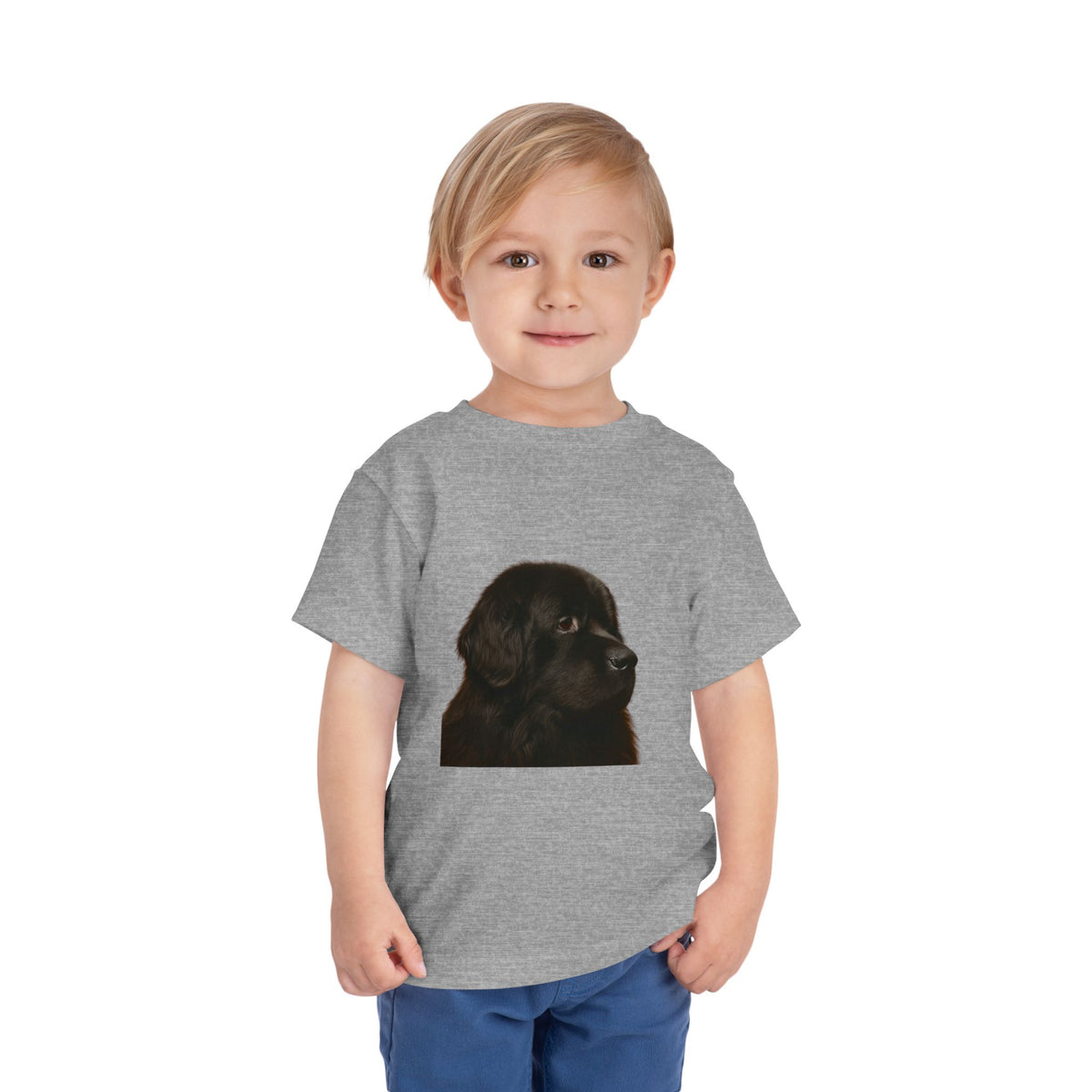 Newfie Head Toddler Unisex Short Sleeve Crewneck Tee