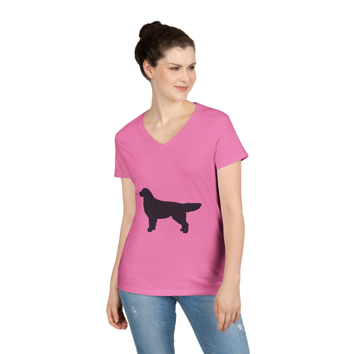 Golden Silhouette Women's V-Neck Tee