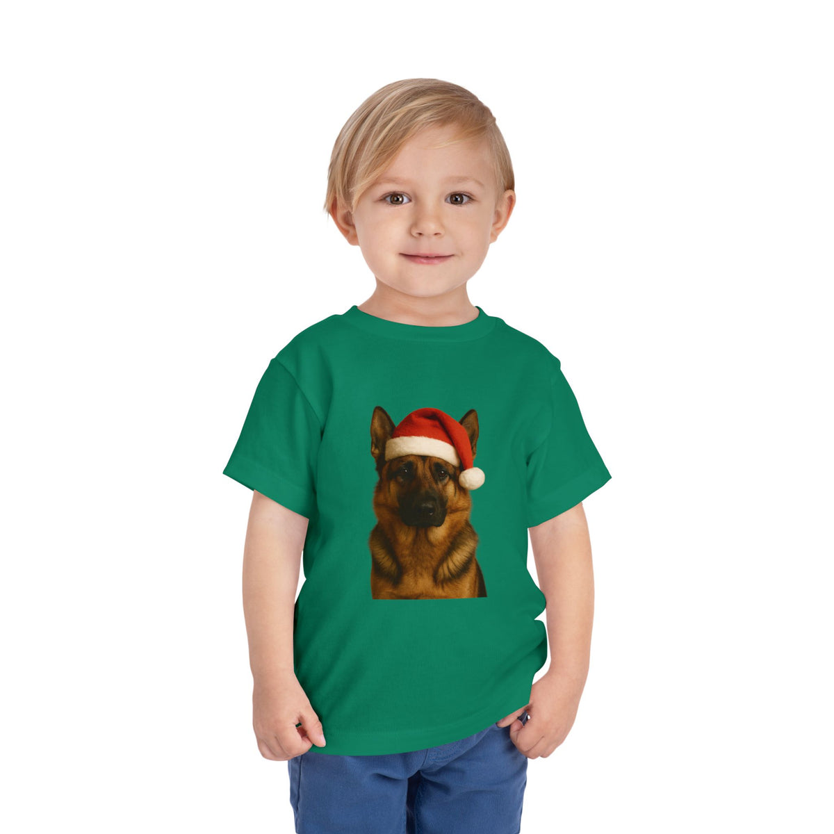 Santa Paws German Shepherd Toddler Unisex Short Sleeve Crewneck Tee