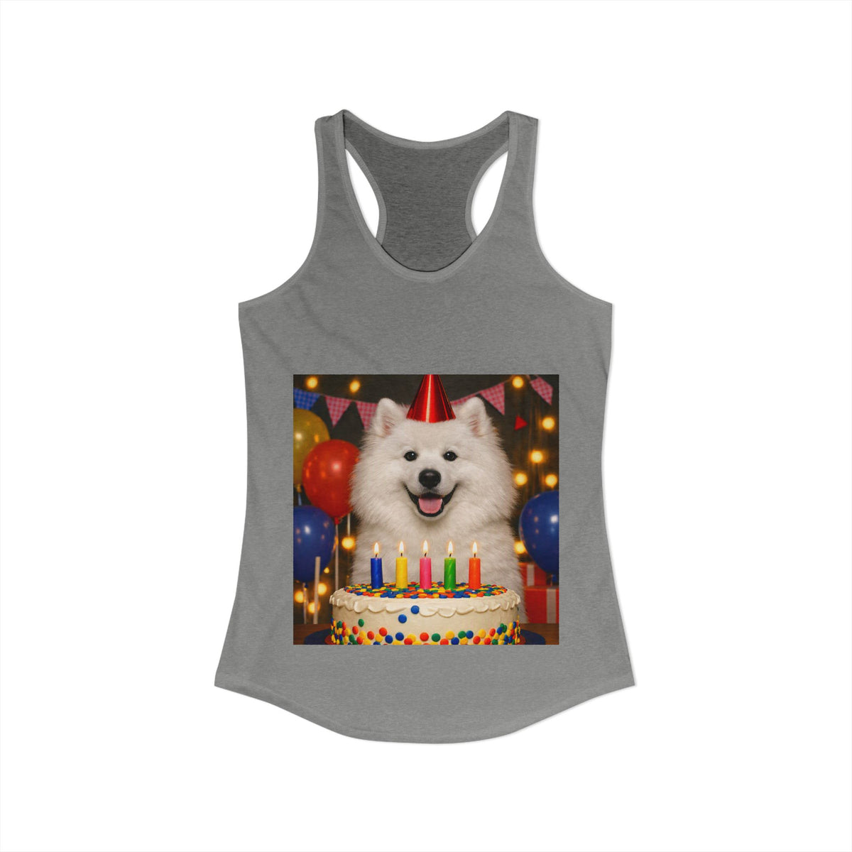 Birthday Buddy Samoyed Women's Racerback Tank