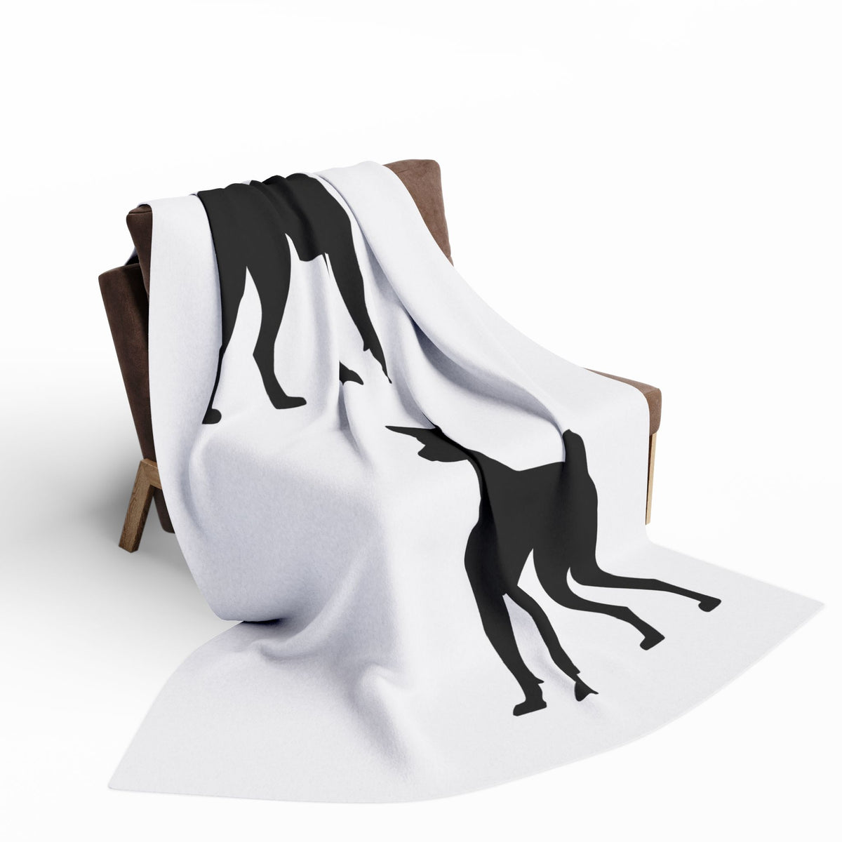 Basenji Silhouette Arctic Fleece Blanket
