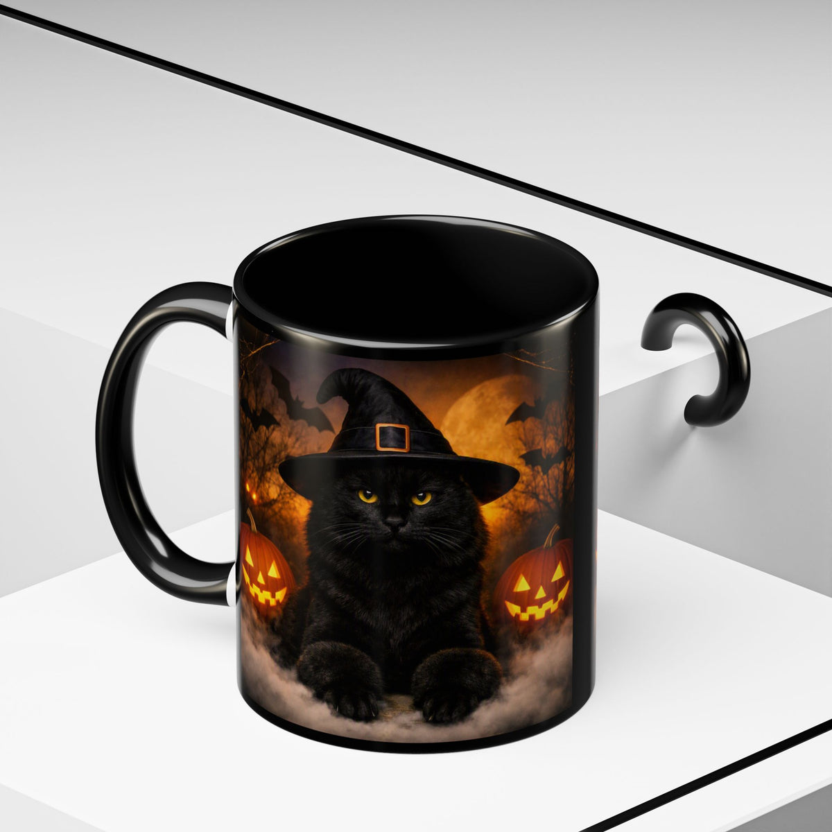 Witch Hat Pack Cat 2-Tone Coffee Mug