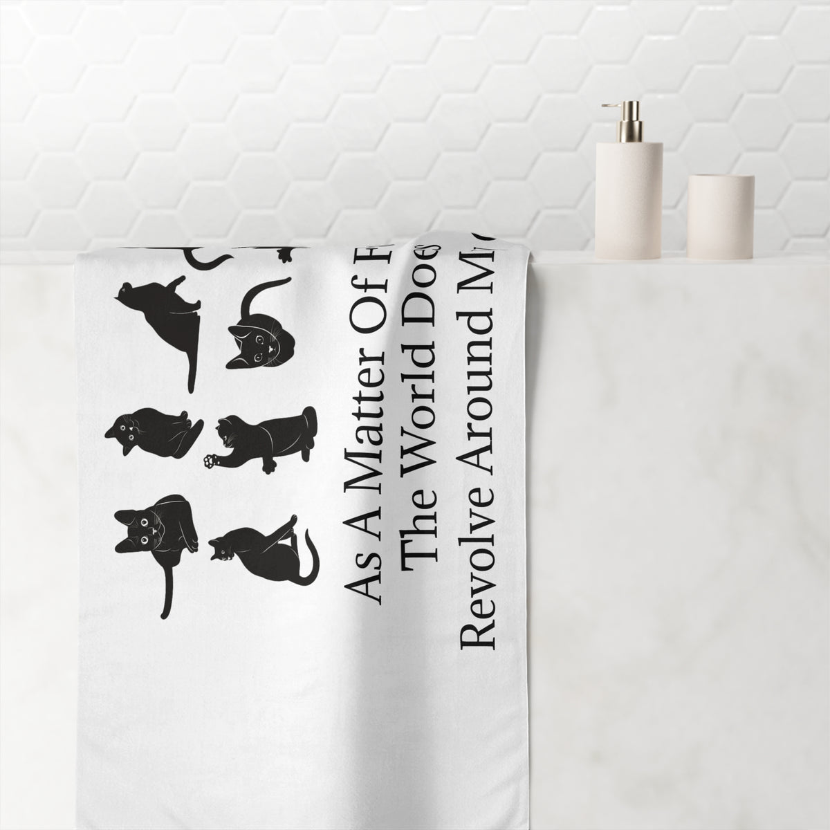 Matter Of Fact Cat Mink-Cotton Beach Towel