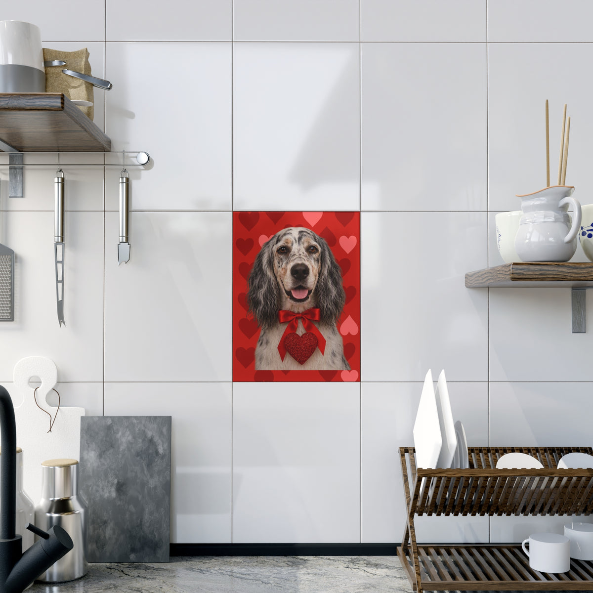 Cupid's Companion English Setter Ceramic Photo Tile