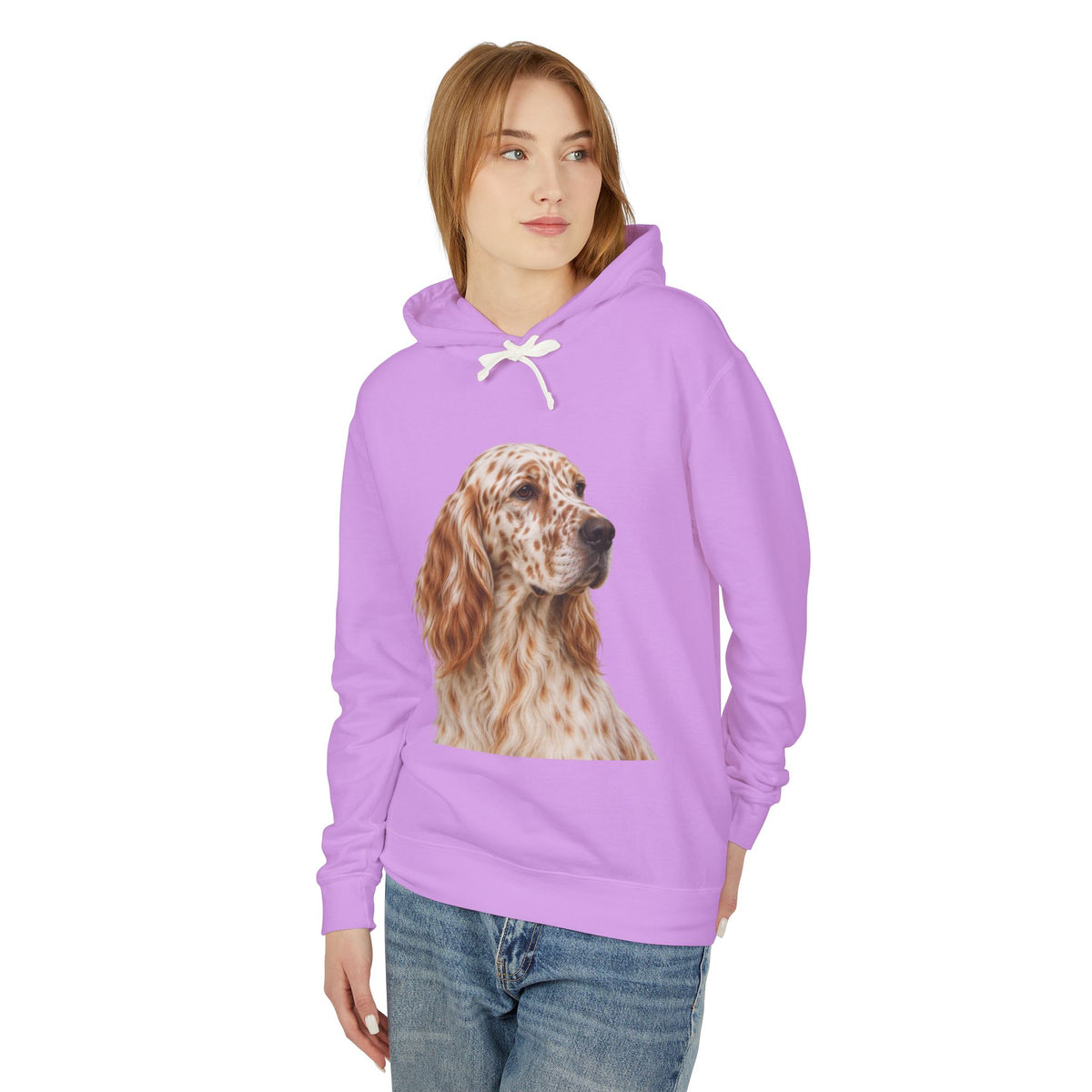 English Setter Head Unisex Lightweight Hoodie