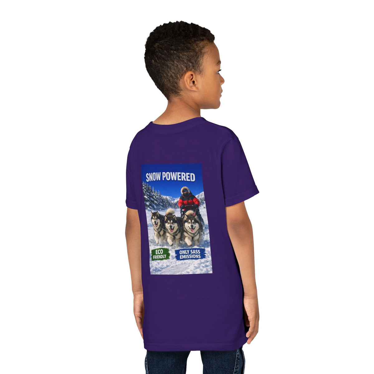 Snow Powered Youth Unisex Short Sleeve Crewneck Tee