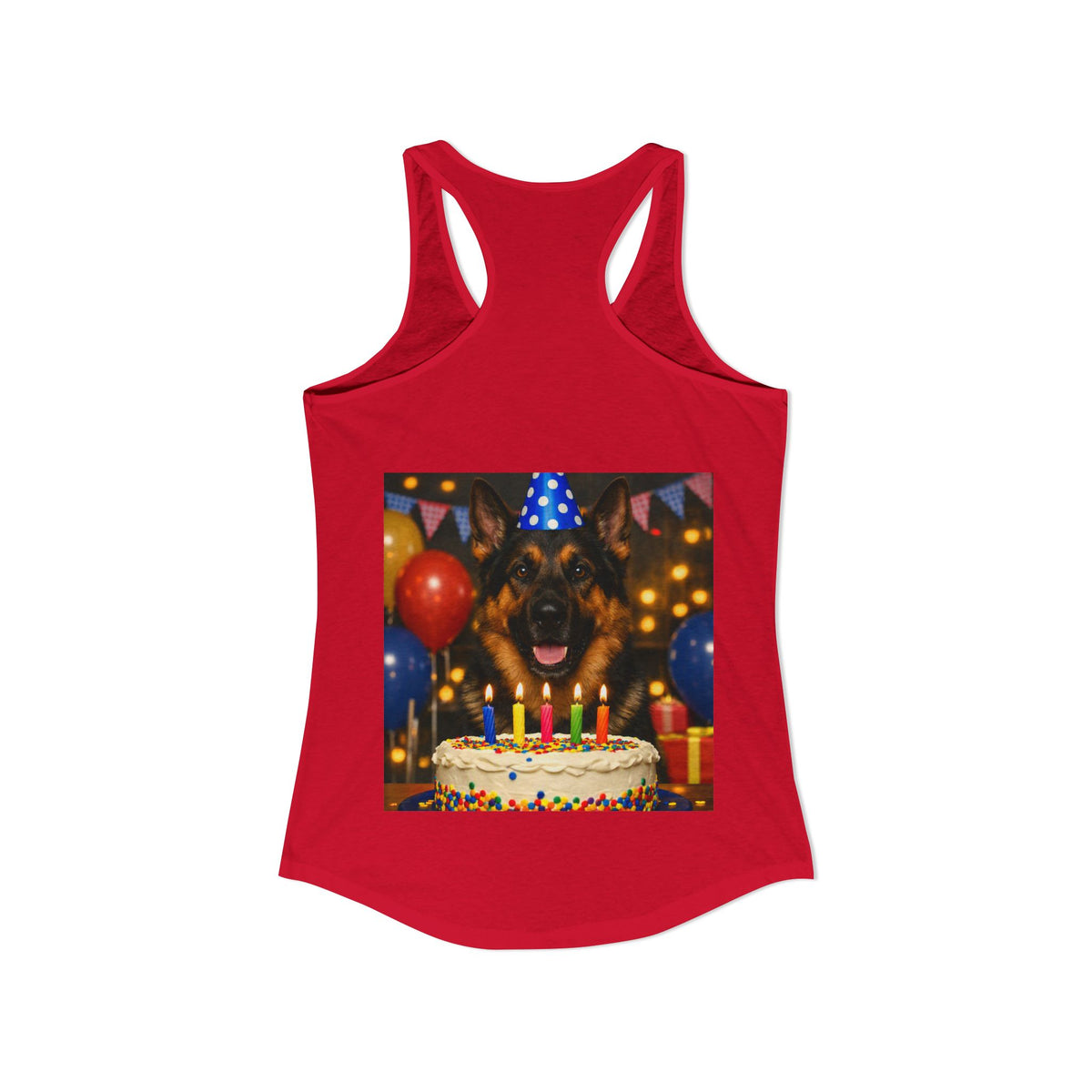 Birthday Buddy German Shepherd Women's Racerback Tank