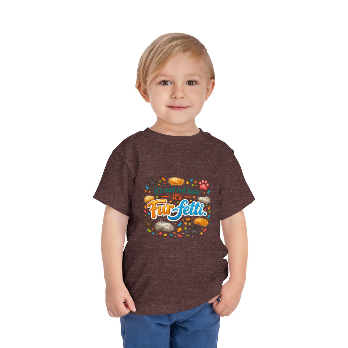 Fur-Fetti Cat Toddler Unisex Short Sleeve Crewneck Tee